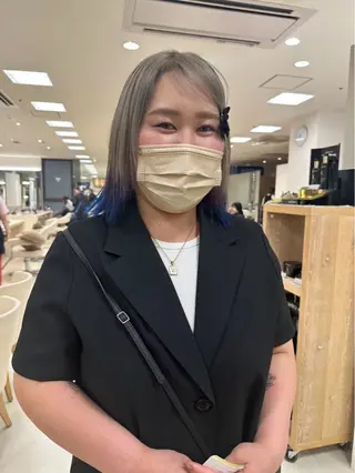 ミディアム カラー ハイトーン/ウルフ /レイヤー/坂野幸伸のヘアスタイル