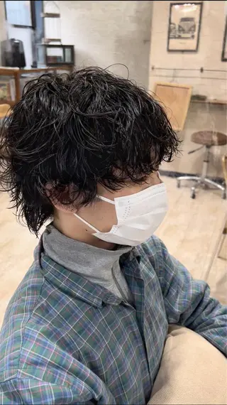 ミディアム パーマ メンズ メンズStylist 山根慧のヘアスタイル