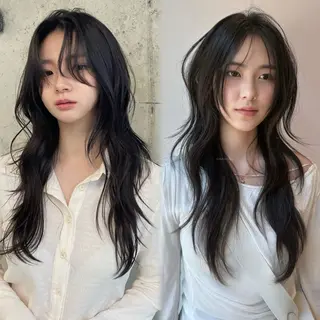 ロング パーマ 韓国式レイヤー パーマ🇰🇷のヘアスタイル