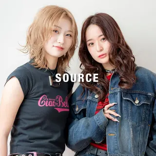 セミロング カラー ヘアアレンジ SOURCE 京橋のヘアスタイル