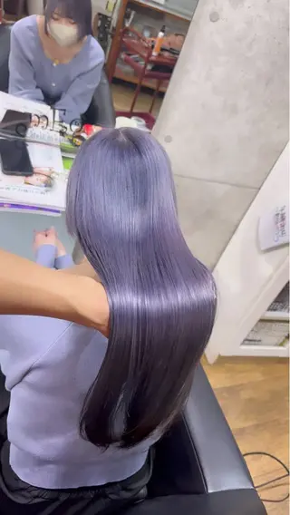 ロング カラー mEg hair creation川崎矢向店所属・✨️ハイトーン× 髪質改善アトム✨️のヘアスタイル