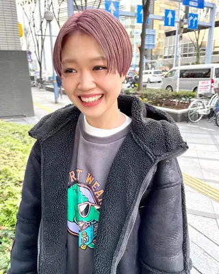 ショート カラー パーマ ヘアアレンジ メンズ キッズ ネイル マツエク・マツパ アイブロウ tatsumi/ボブ ウルフ/レイヤーのヘアスタイル
