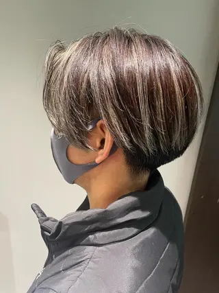 ミディアム カラー メンズ EMANON新宿南口所属・🦄中性ウルフ ☁️Shiori🦄のヘアスタイル