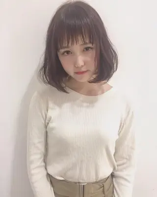 ミディアム 店長/mao/ 前髪/顔周りカットのヘアスタイル