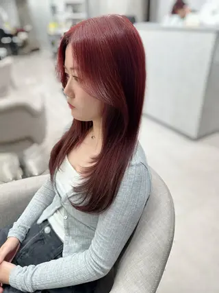 ロング 京都レイヤーカット/ 縮毛矯正/羽柴りくのヘアスタイル