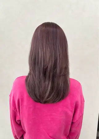 セミロング カラー 艶ボブ🤎暖色カラー 縮毛矯正/メンズ💈のヘアスタイル