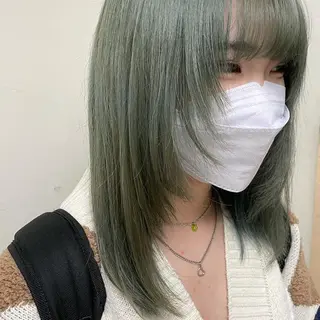 セミロング カラー ヘアアレンジ maoブリーチ無し 似合わせカラーのヘアスタイル