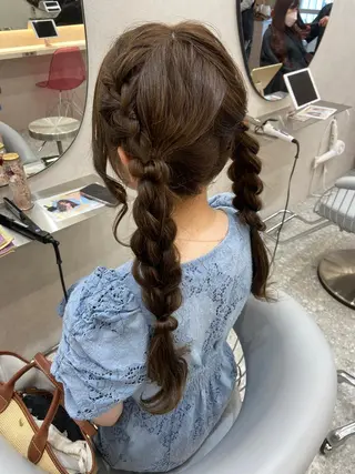 ロング ヘアアレンジ 新宿/韓国ヘア 中明度カラー/かやのヘアスタイル