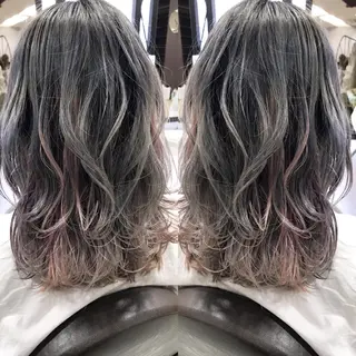 ミディアム カラー シールエクステ⭐️ オオミタクヤのヘアスタイル