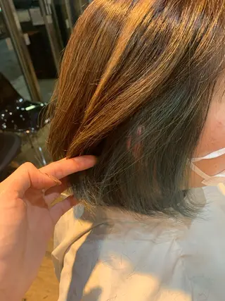 ミディアム ルネ所属・ショートヘア 縮毛矯正/福田梢のヘアスタイル