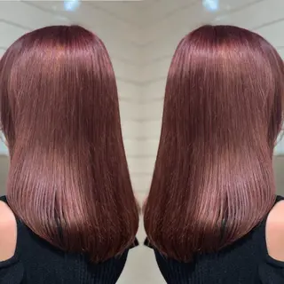 セミロング カラー ヘアアレンジ 髪質改善×ハイトーン 中田啄也のヘアスタイル