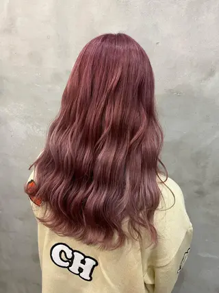 ロング カラー 艶髪/ハイトーン/ ヘアセット/モエノのヘアスタイル