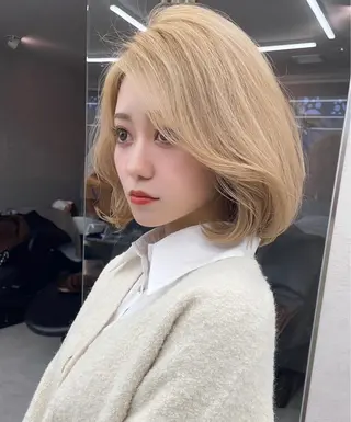 ショート かえ🩶韓国ボブ🎀 透明感カラー🥣のヘアスタイル