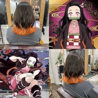 ロング カラー ✯カラー&編み込み エクステ✯池田智博✯のヘアスタイル