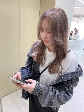 ロング カラー men'ssalon Zina天神所属・✨髪質改善/顔周りカ ット/縮毛矯正✨三隅のヘアスタイル