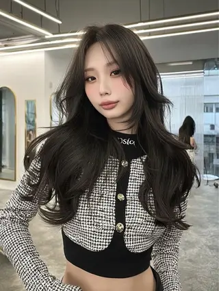 ロング カラー 似合わせカットカラー りおなのヘアスタイル