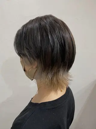 ショート カラー ヘアアレンジ 暗髪カラー🫐パーマ おくだりんかのヘアスタイル