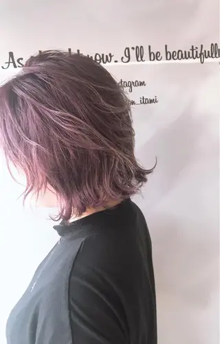 ミディアム カラー パーマ ヘアアレンジ メンズ キッズ ネイル マツエク・マツパ 福壽 優奈のヘアスタイル