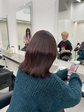 ロング カラー 中韓レイヤー/ ブラウン🤎はやとのヘアスタイル