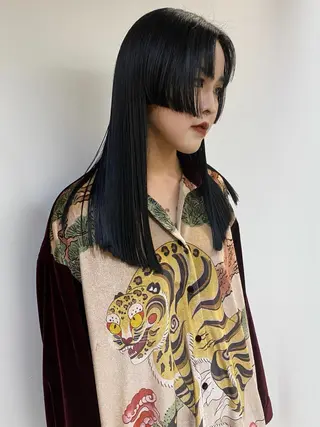 ロング カラー ヘアアレンジ 【姫カット】 ナカムラコウキのヘアスタイル