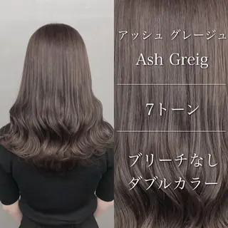 セミロング グレージュ 透明感 ブリーチなし田島晃汰のヘアスタイル