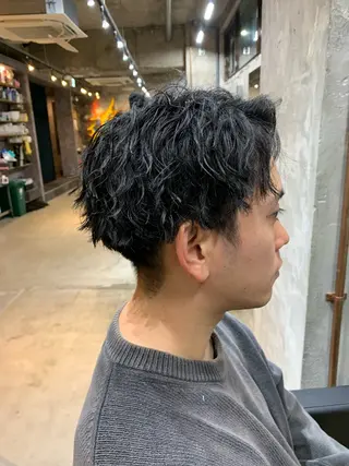 パーマ メンズ ⚡️メンズパーマ特化 mens支持◎/忠地のヘアスタイル