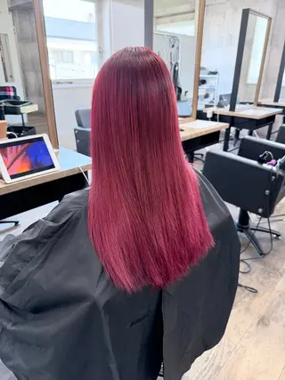 セミロング サニーサイド大名 ダブルカラー髪質改善のヘアスタイル