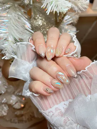 ネイル 23時まで❤︎韓国、 ワンホンネイルのネイルデザイン