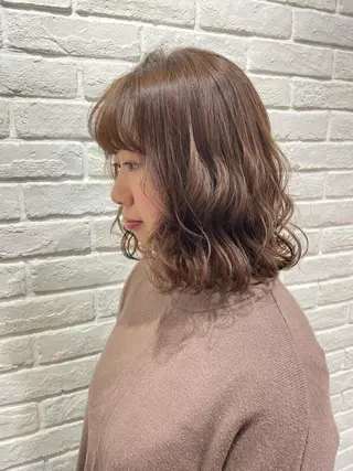 ミディアム カラー パーマ ヘアアレンジ メンズ キッズ ネイル マツエク・マツパ belta.🌱 安藝夏花🌻のヘアスタイル