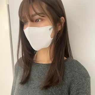 ミディアム カラー コテ巻き風パーマ✨ 韓国ヘア🤎近下菜央のヘアスタイル