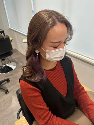 セミロング カラー 艶髪レイヤー上田 紗也🇰🇷💗のヘアスタイル