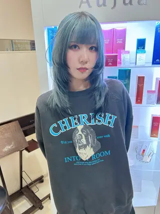 セミロング カラー 甲斐 司のヘアスタイル