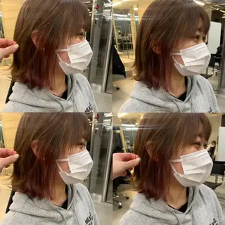 ミディアム カラー 透明感/オリーブ/ グレージュ/YUKAのヘアスタイル