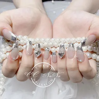 ネイル 韓国風ワンホンネイル パラジェル🩵roのネイルデザイン