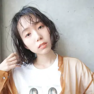 ミディアム パーマ 小田川 竜也のヘアスタイル