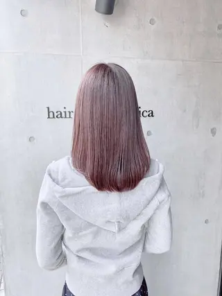 ミディアム カラー 透明感モテ艶髪カラー Gallicaイリサのヘアスタイル