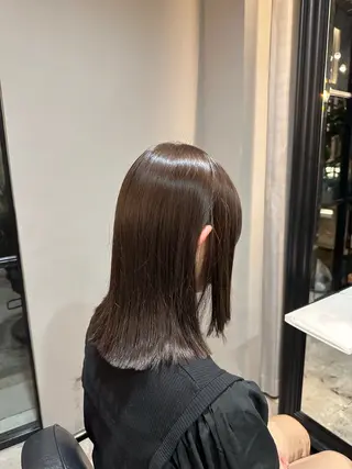 セミロング カラー レイヤーカット/ 透明感ブラウン/きよのヘアスタイル