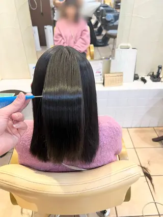 ミディアム パーマ 地毛風ストレート ⚡️下ノ村柊斗⚡️のヘアスタイル