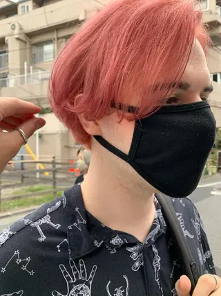 ショート カラー メンズ パーマ/透明感カラー /ボブ/吉田一生のヘアスタイル