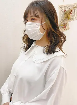 ミディアム カラー 横浜ブリーチムラ直し ハイトーン/ブリーチのヘアスタイル