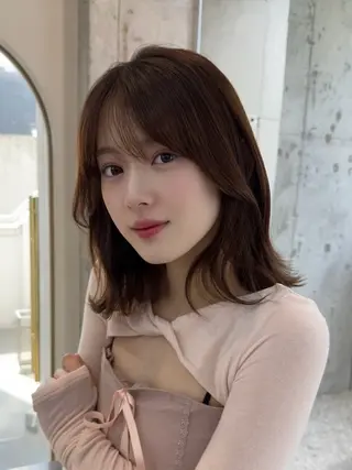 ミディアム ボブ/レイヤーボブ/ 髪質改善/梶川 夏季のヘアスタイル