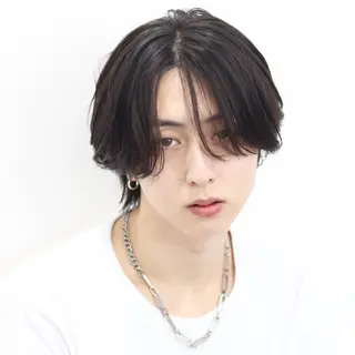 ミディアム カラー パーマ メンズ シースルーマッシュ/ メンズ/KYOHEIのヘアスタイル