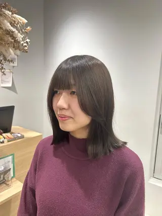 ミディアム カラー Lien by kiitos所属・韓国ヘア×レイヤー カット/上田丈也のヘアスタイル