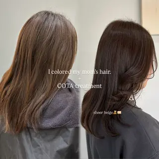 ミディアム カラー 谷口 綾架のヘアスタイル