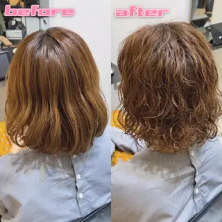 ミディアム パーマ ブリーチ縮毛矯正/ デサキ ショウヘイのヘアスタイル