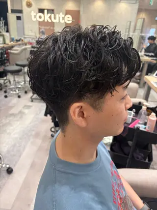 パーマ メンズ tokute 片岡心🐥のヘアスタイル