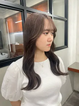 セミロング カラー 似合わせカット/ ハイトーン/aoiのヘアスタイル