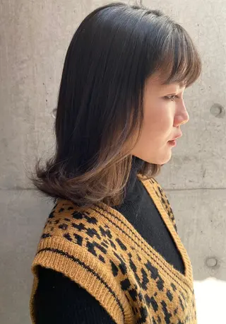 ミディアム カラー 岡本 空大のヘアスタイル