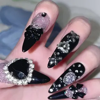 ネイル フィルイン、長さ出し 深爪矯正のネイルデザイン