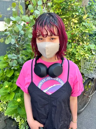 ミディアム カラー 宮川 日菜子のヘアスタイル